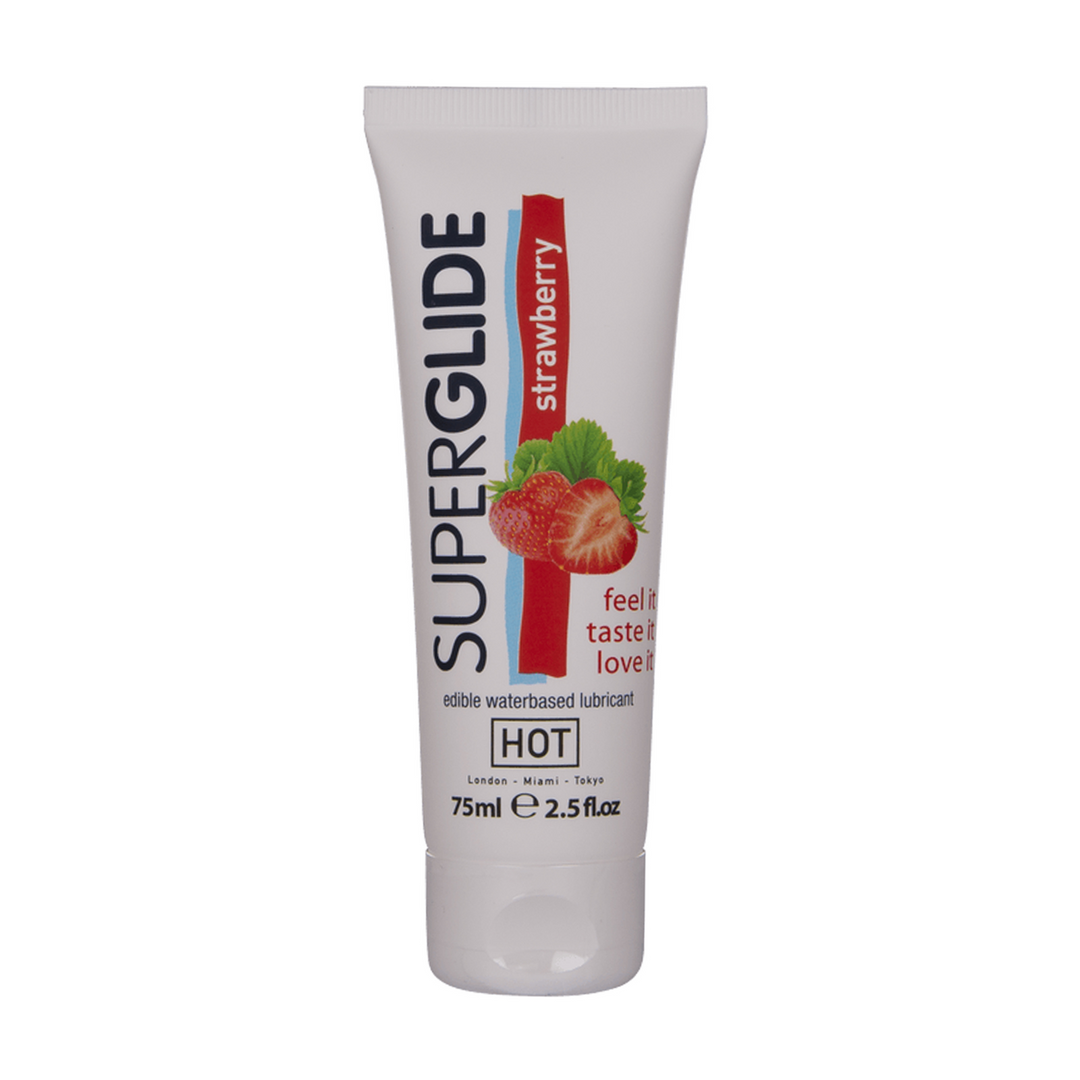 Hot Superglide - Eetbaar Waterbasis Glijmiddel - Aardbei - 3 fl oz / 75 ml (4042342001488)