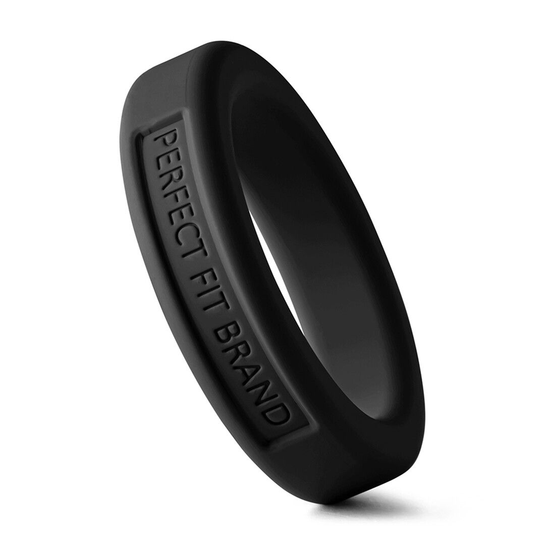 Perfectfitbrand Silicone Hefty Ring Classic - Cockring - 1,4 / 3,6 cm - Zwart (628430541759)