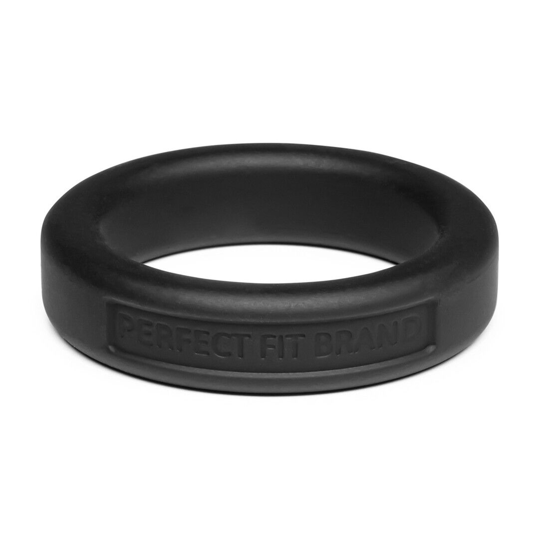 Perfectfitbrand Silicone Hefty Ring Classic - Cockring - 1,4 / 3,6 cm - Zwart (628430541759)
