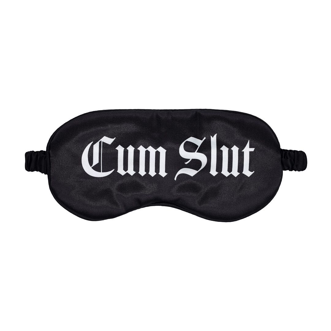 Ouch! by shots Cum Slut - Gedrukt Satijnen Masker - Zwart (8714273028457)