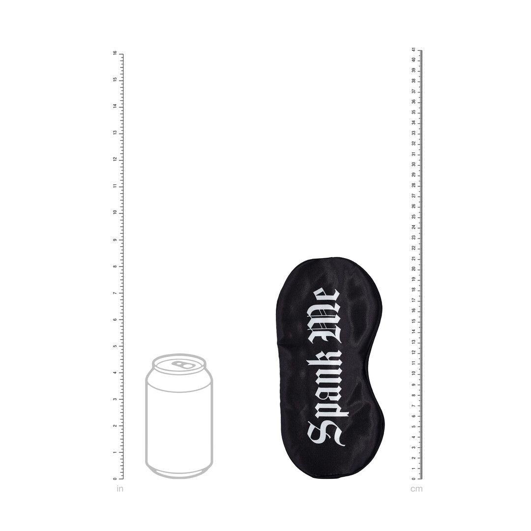 Ouch! by shots Spank Me - Gedrukte Satijnen Masker - Zwart (8714273028471)