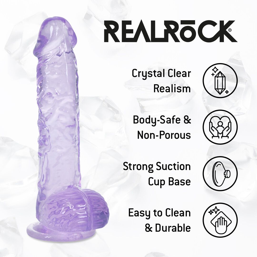 Realrock by shots Realistische Dildo met Ballen - 5 / 12,7 cm - Paars (8714273061515)
