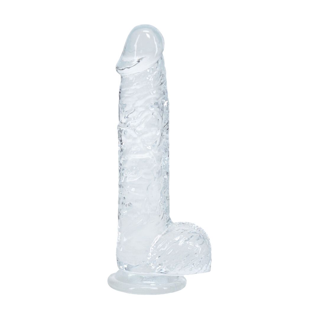 Realrock by shots Realistische Dildo met Ballen - 5 / 12,7 cm - Transparant (8714273061522)