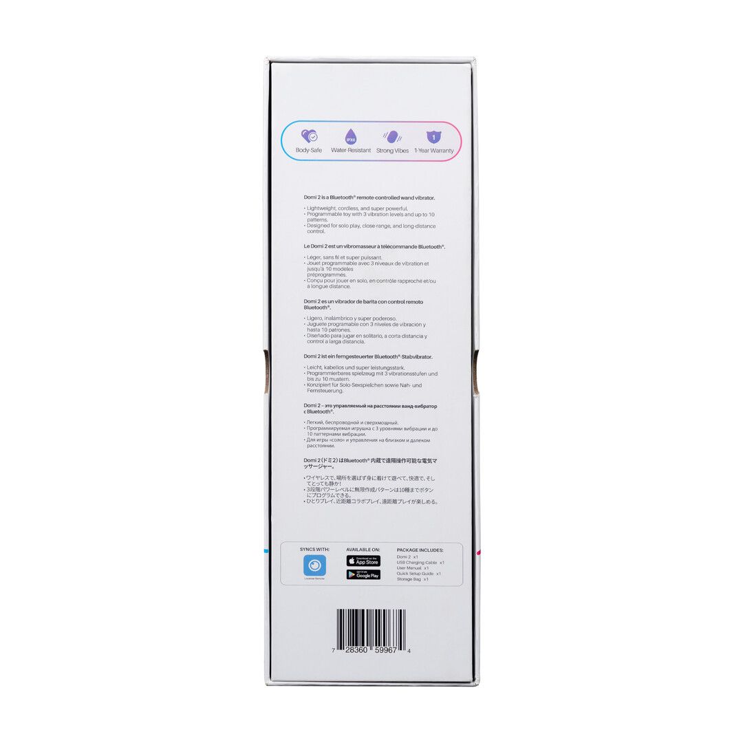 Lovense Domi 2 - Bluetooth App-gestuurde Mini Wand Massager - Zwart (728360599674)