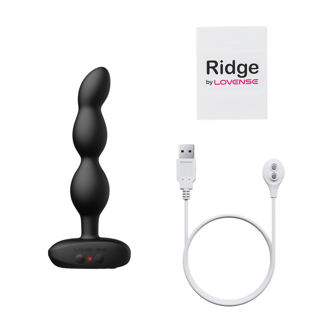 Lovense Ridge - App-bestuurde Vibrerende en Draaiende Anale Parels - Zwart (6972677430142)