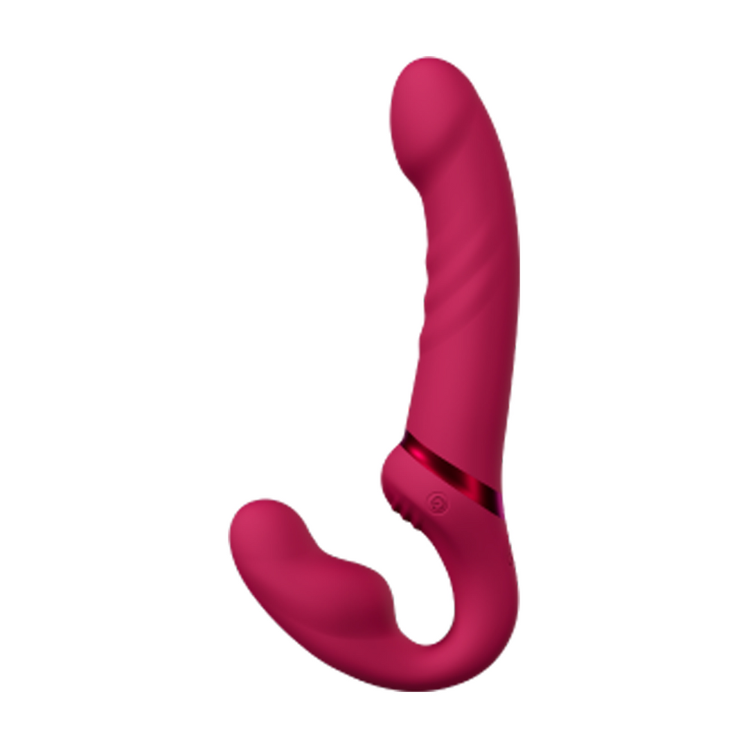Lovense Lapis - App-gestuurde Dubbel Eind Vibrerende Strapless Strap-on - Rood (6972677430227)