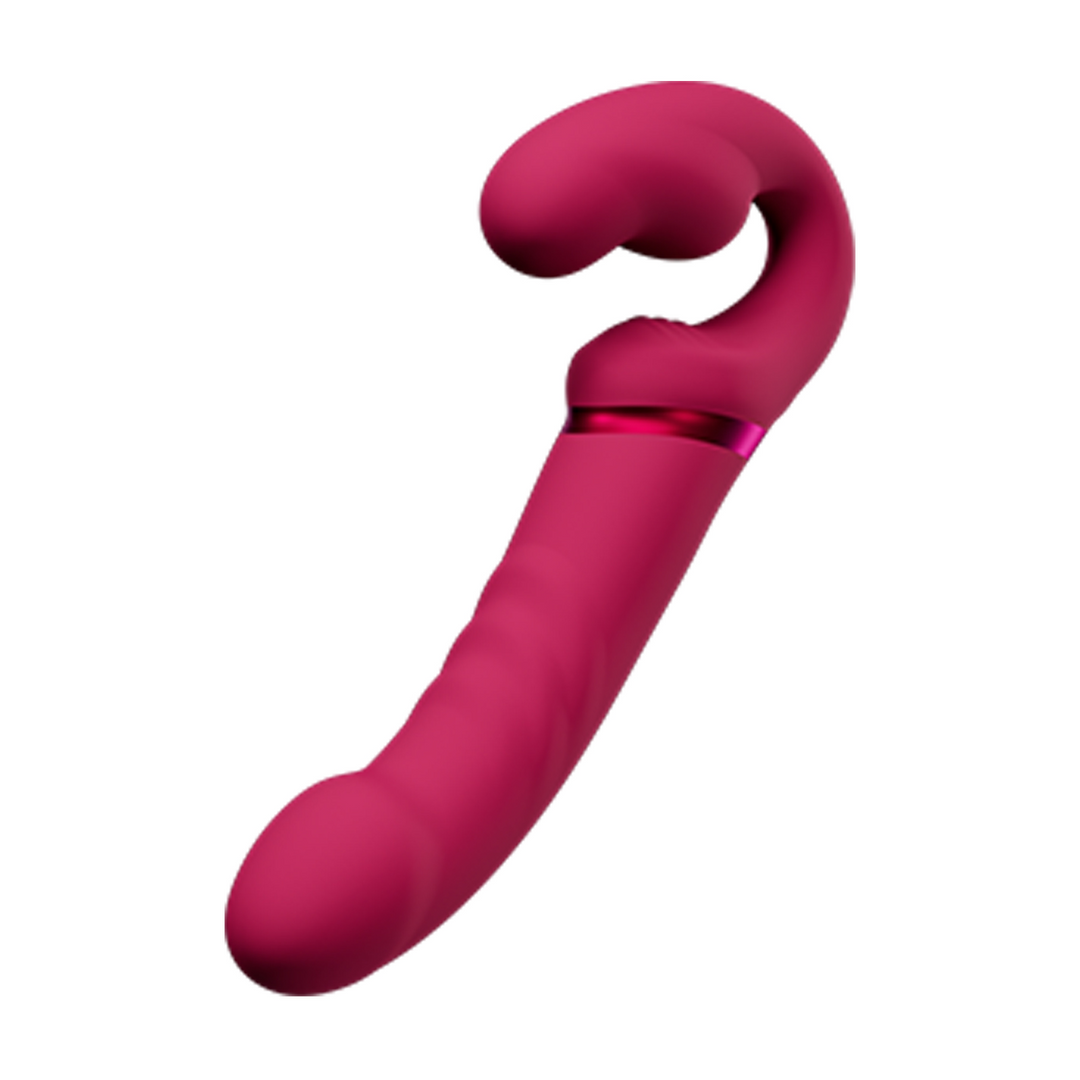 Lovense Lapis - App-gestuurde Dubbel Eind Vibrerende Strapless Strap-on - Rood (6972677430227)