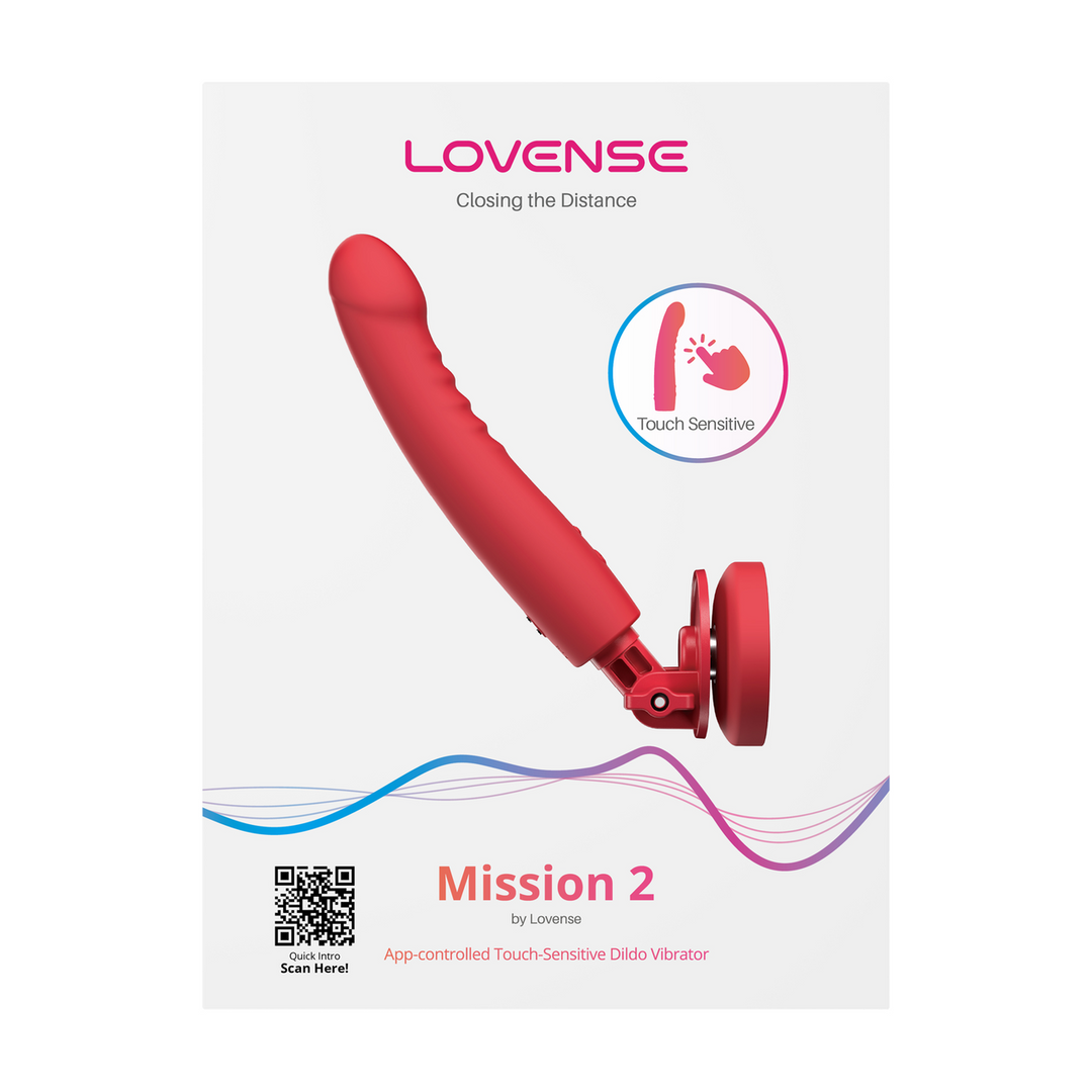 Lovense Mission 2 - Vibrerende Zuigcup Dildo met Touch-Sense - Rood (6972677430401)