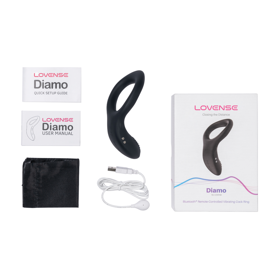 Lovense Diamo - App-gestuurde Vibrerende Cockring - Zwart (728360599759)