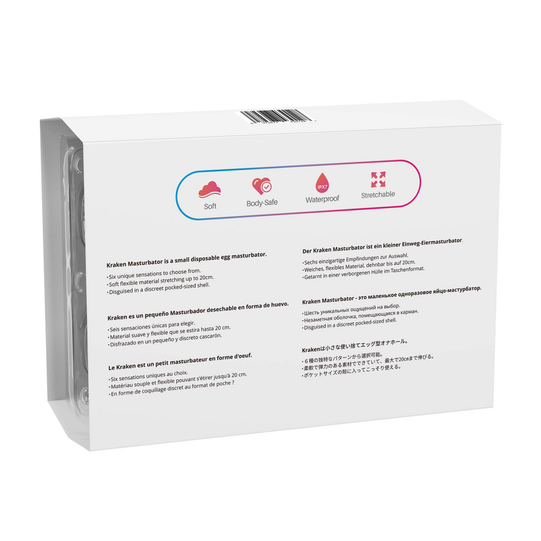Lovense Kraken - 6 Pack - Zachte Rekbare Ei Masturbator - Wit (6972677430128)
