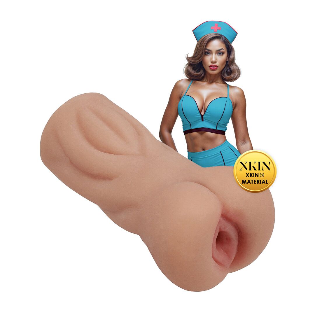 Xkin by shots Carreer Girls - Ondeugende Verpleegster Trixie Nachtdienst - TPE Kleine Masturbator - 130g - Tan (8714273028662)