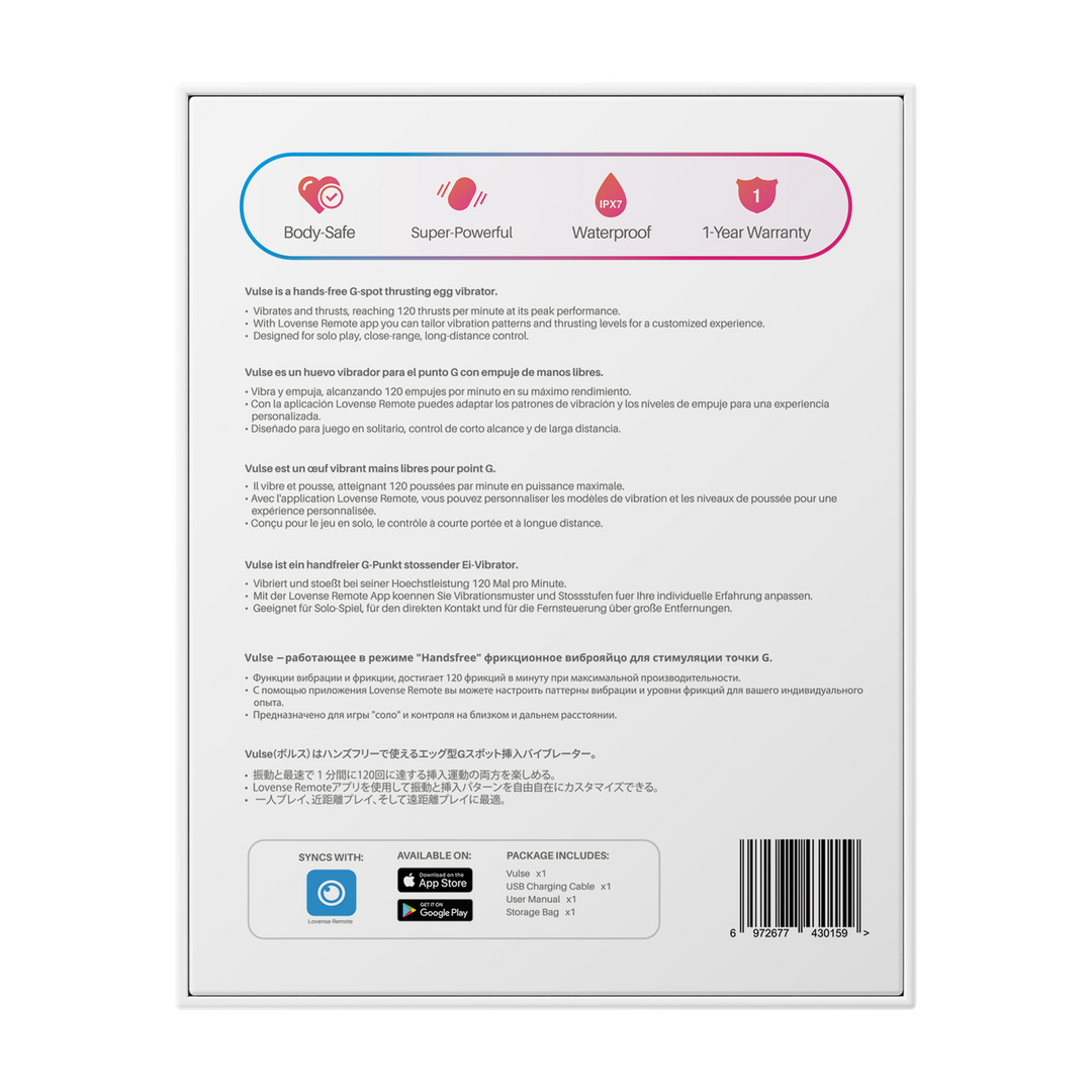 Lovense Vulse - App-gestuurde Duwende Ei Vibrator - Rood (6972677430159)