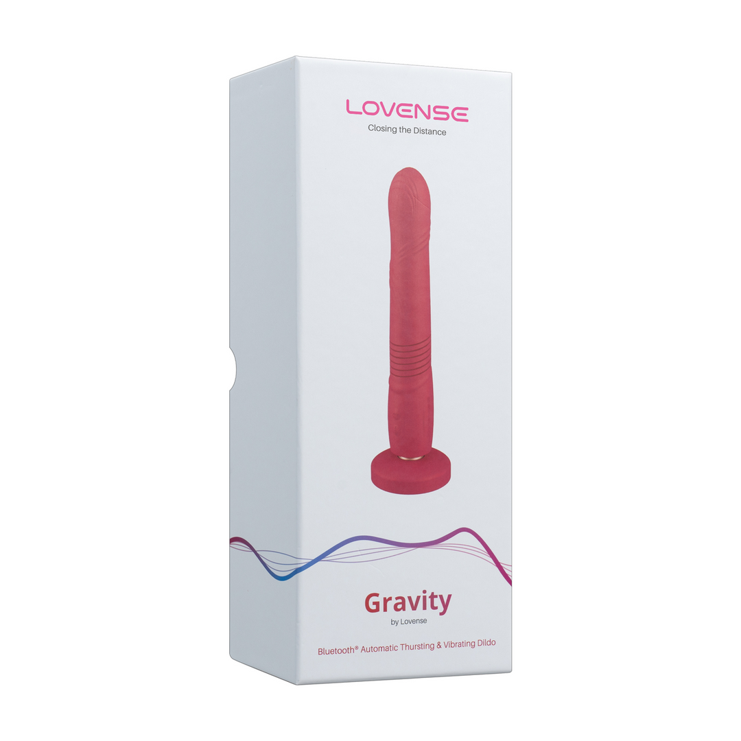 Lovense Gravity - App-gestuurde Automatische Duw- en Vibrerende Dildo - Rood (6972677430104)