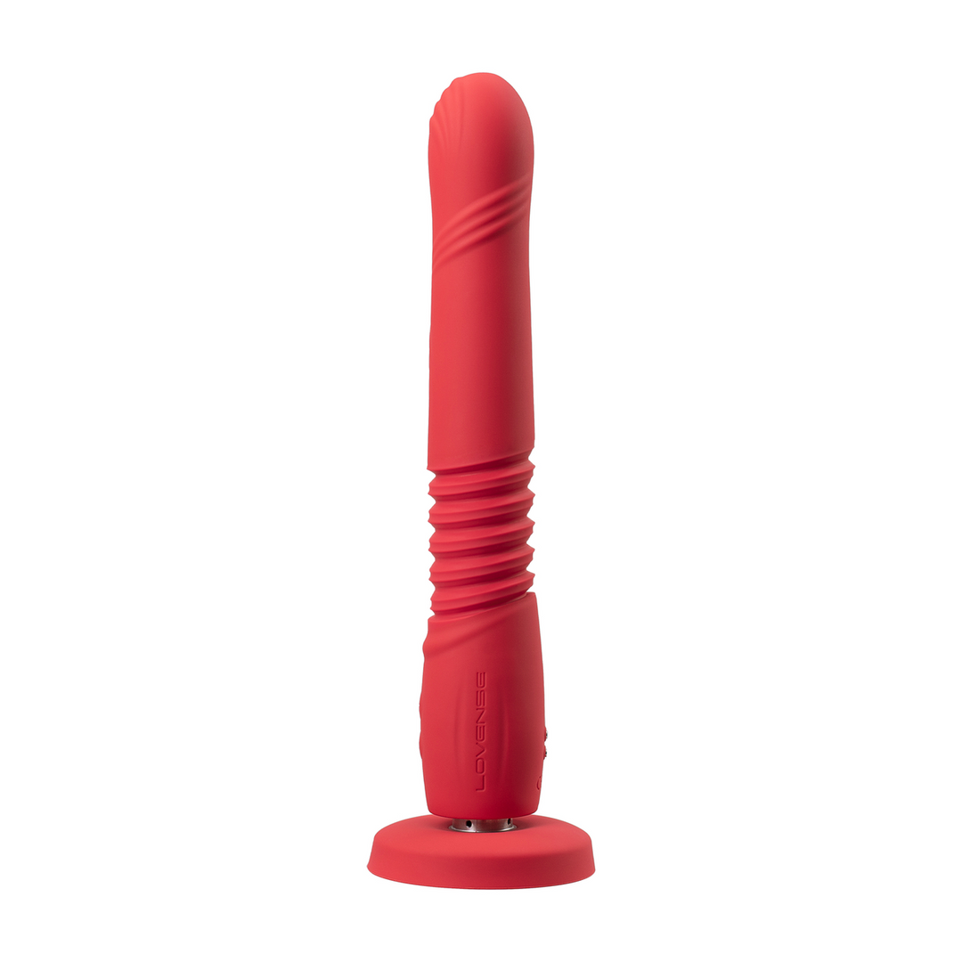 Lovense Gravity - App-gestuurde Automatische Duw- en Vibrerende Dildo - Rood (6972677430104)