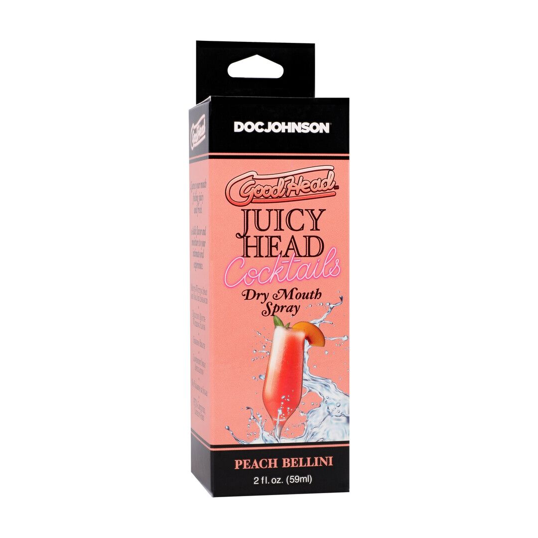 Doc johnson Juicy Head - Cocktails - Dry Mouth Spray - Peach Bellini - 2 fl oz / 59 ml (782421098629)