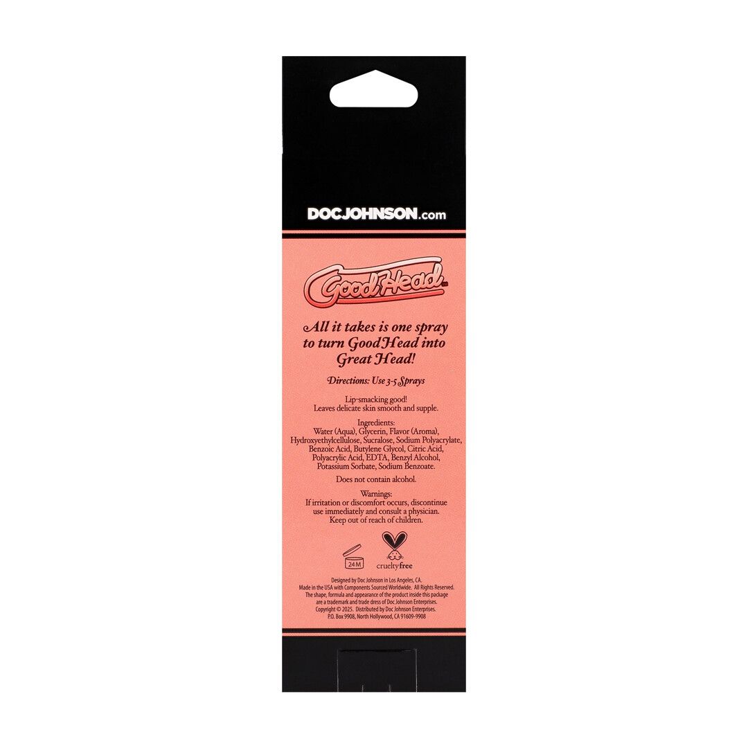 Doc johnson Juicy Head - Cocktails - Dry Mouth Spray - Peach Bellini - 2 fl oz / 59 ml (782421098629)