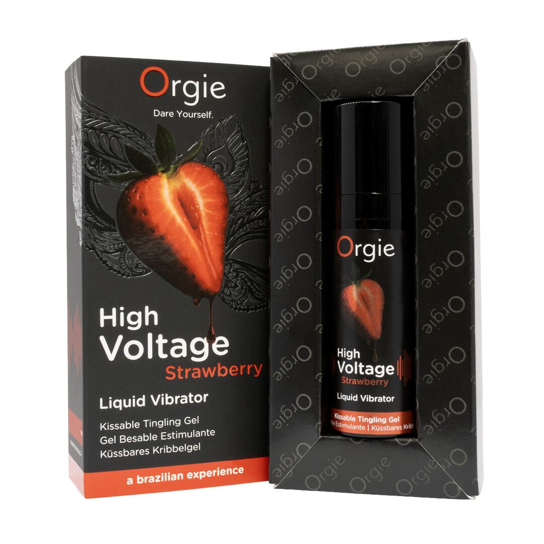 Orgie High Voltage - Vloeibare Vibrator - Aardbei - 0,5 fl oz / 15 ml (5600767388028)