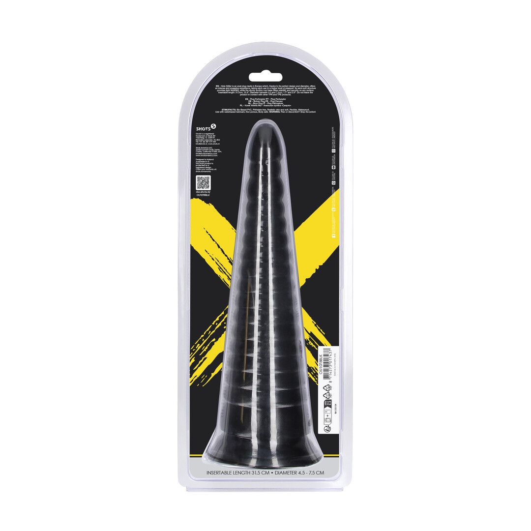 Ouch! by shots Twisted Vortex - Anal Plug - 30 cm - Black (8714273017420)