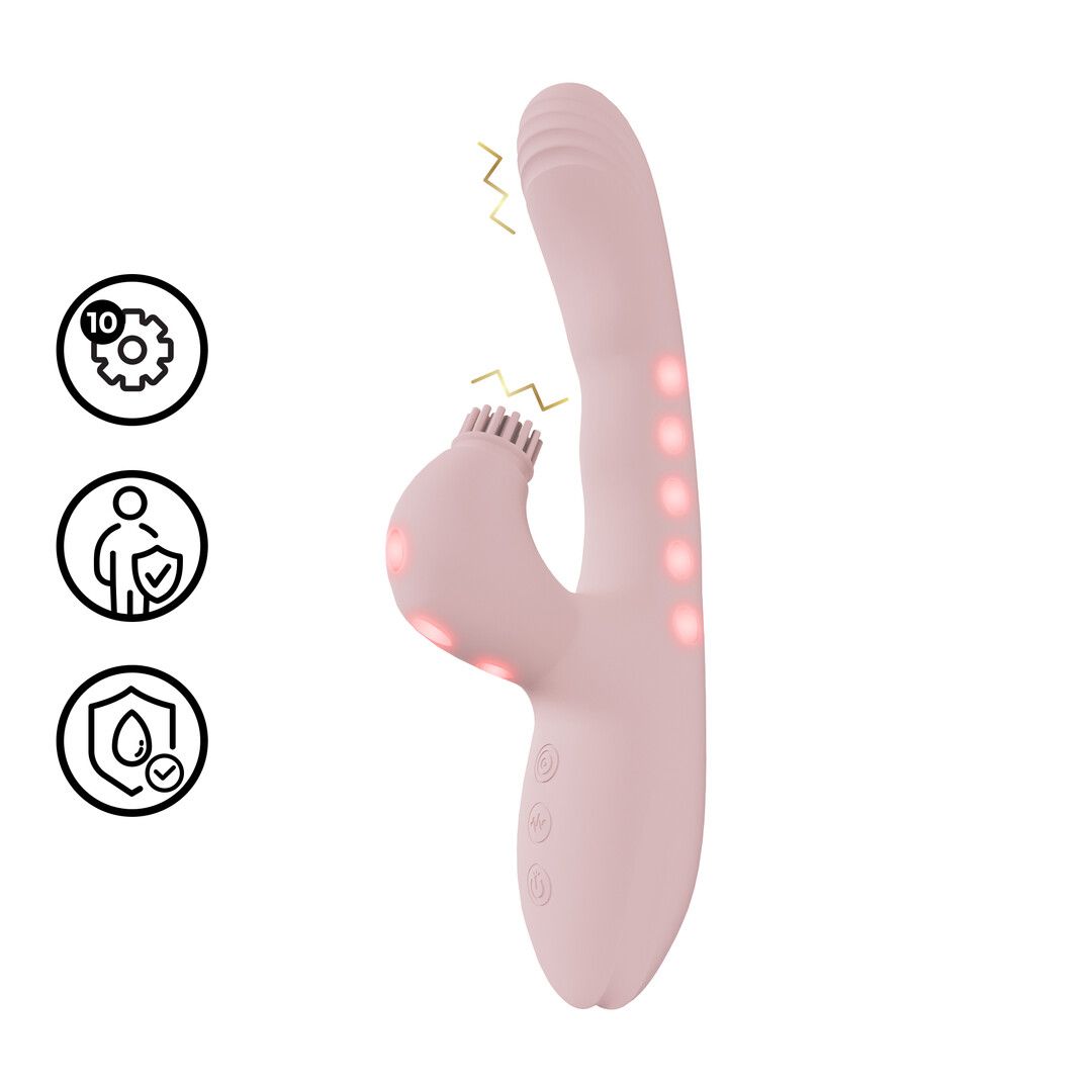 Vive by shots Andria - G-Spot Vibrerende en Tik Clit Stimulator met LED - Roze (8714273030061)