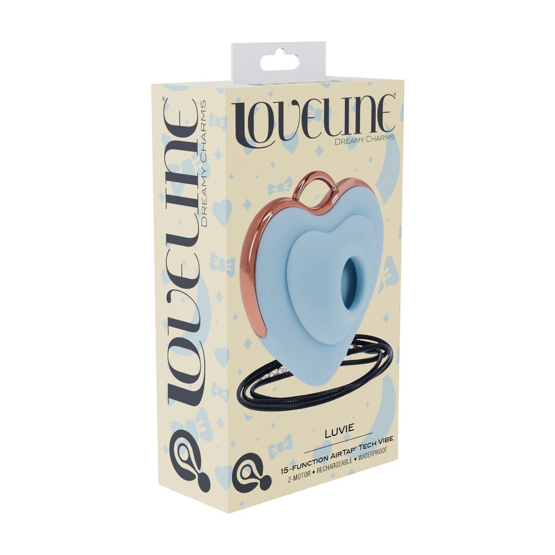 Loveline by shots Luvie - Hartvormige AirTap Vibrator - Blauw (8714273059796)