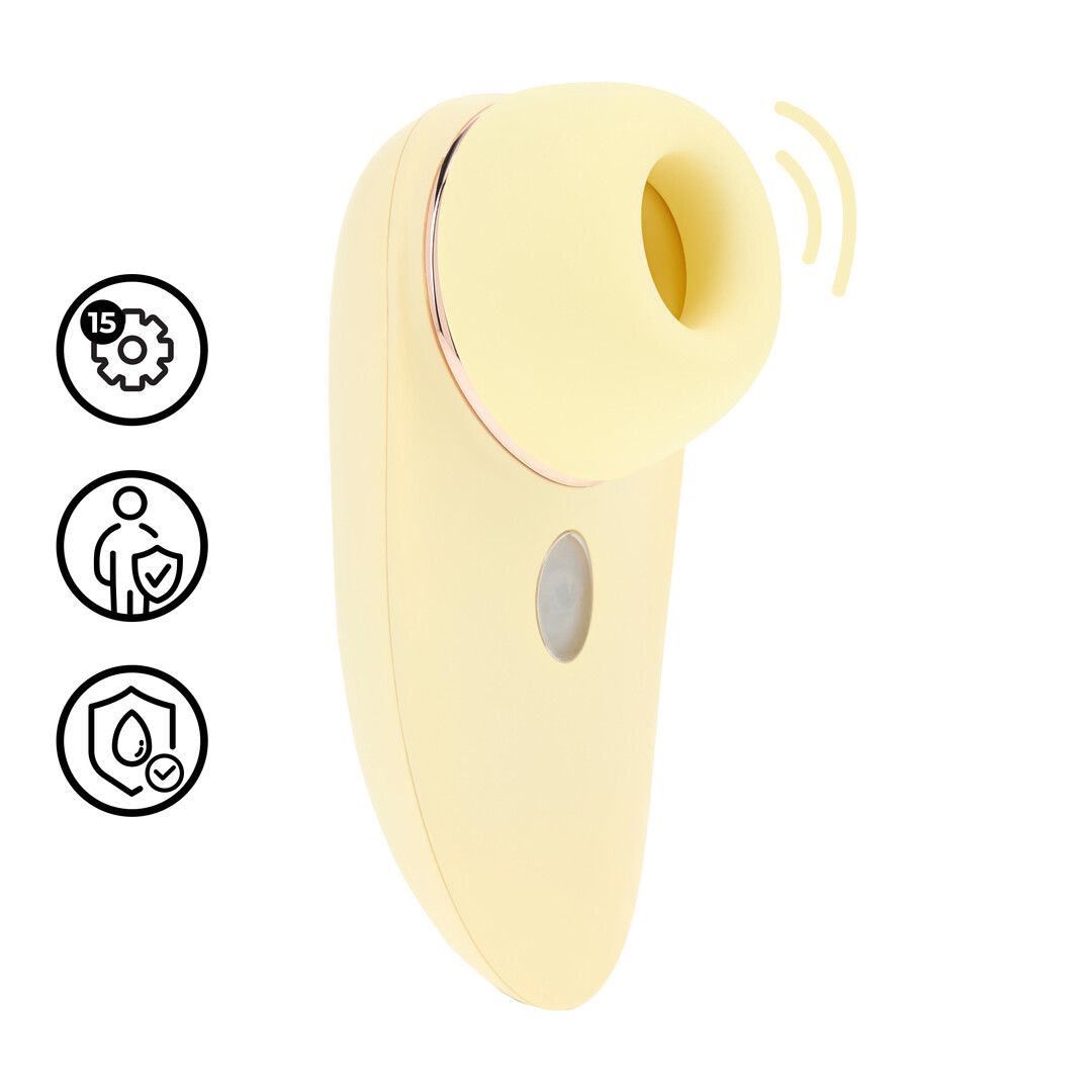 Loveline by shots Aurie - AirTap Vibrator met Twee Hoofdaccessoires - Geel (8714273059741)
