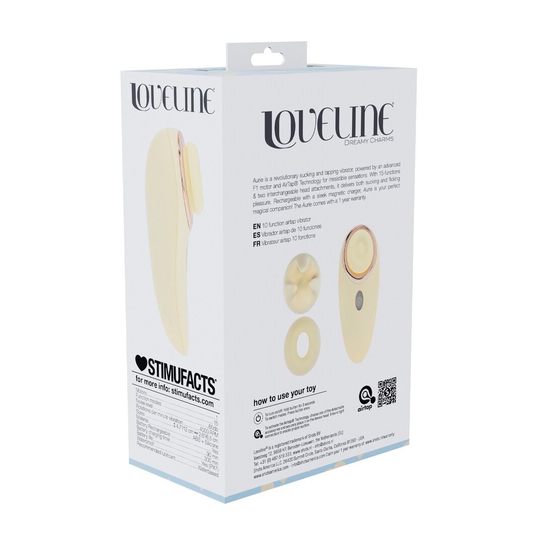 Loveline by shots Aurie - AirTap Vibrator met Twee Hoofdaccessoires - Geel (8714273059741)