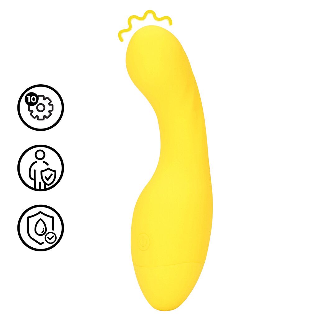 Loveline by shots Mini Gebogen Tip Vibrator - Flirty Banana (8714273024725)