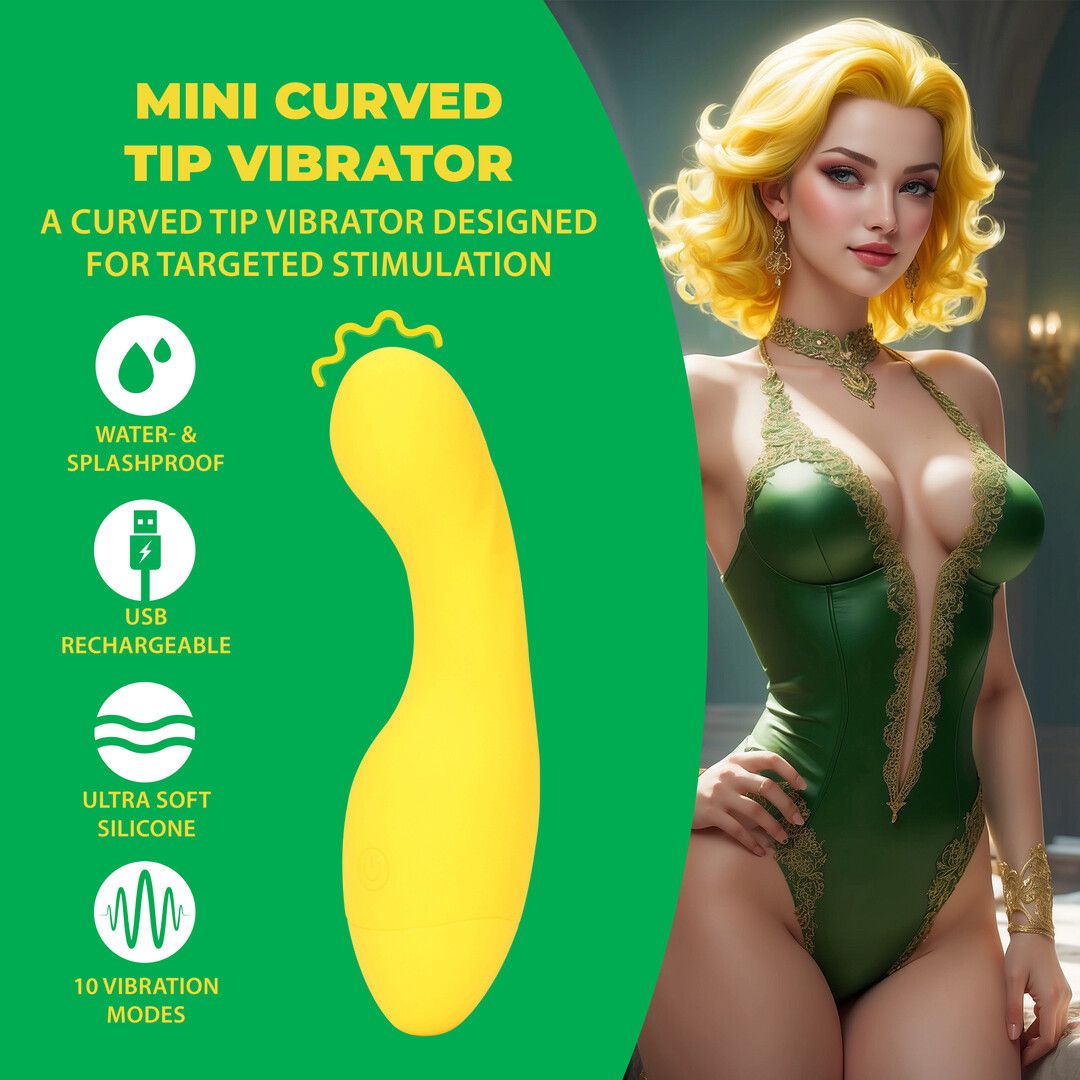 Loveline by shots Mini Gebogen Tip Vibrator - Flirty Banana (8714273024725)