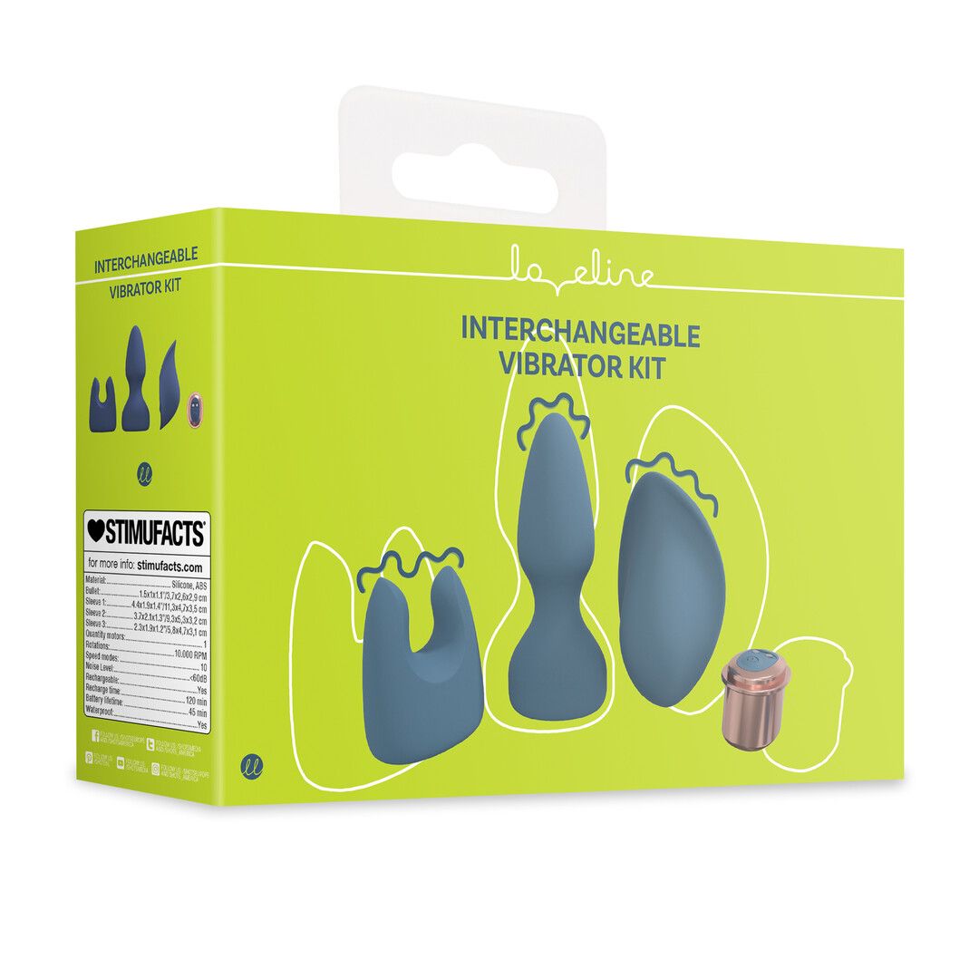 Loveline by shots Vervangbare Vibrator Kit - Blauw/Grijs (8714273021434)