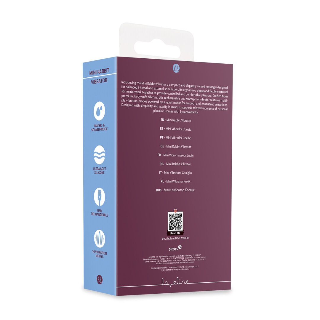 Loveline by shots Mini Konijnen Vibrator - Bordeauxtint (8714273021441)