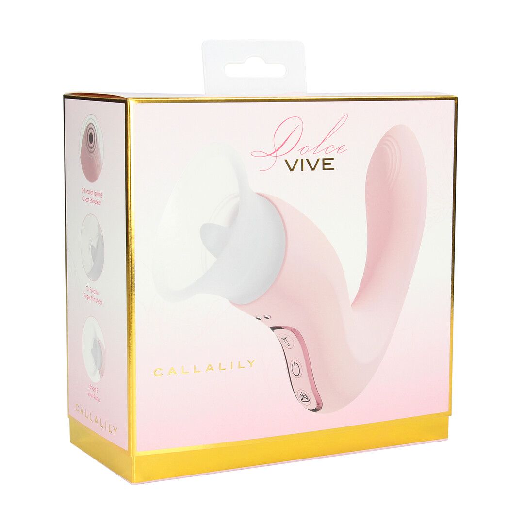 Vive by shots CallaLily - G-Spot Tap Vulva Borstzuiger en Tong Stimulator - Roze (8714273030092)