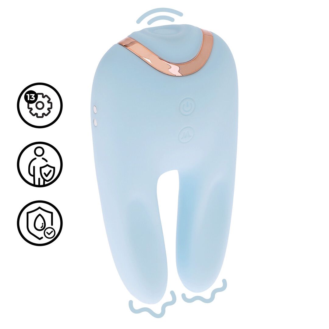 Loveline by shots Bonnie - Dubbelzijdige Tapping Vibrator - Blauw (8714273059758)