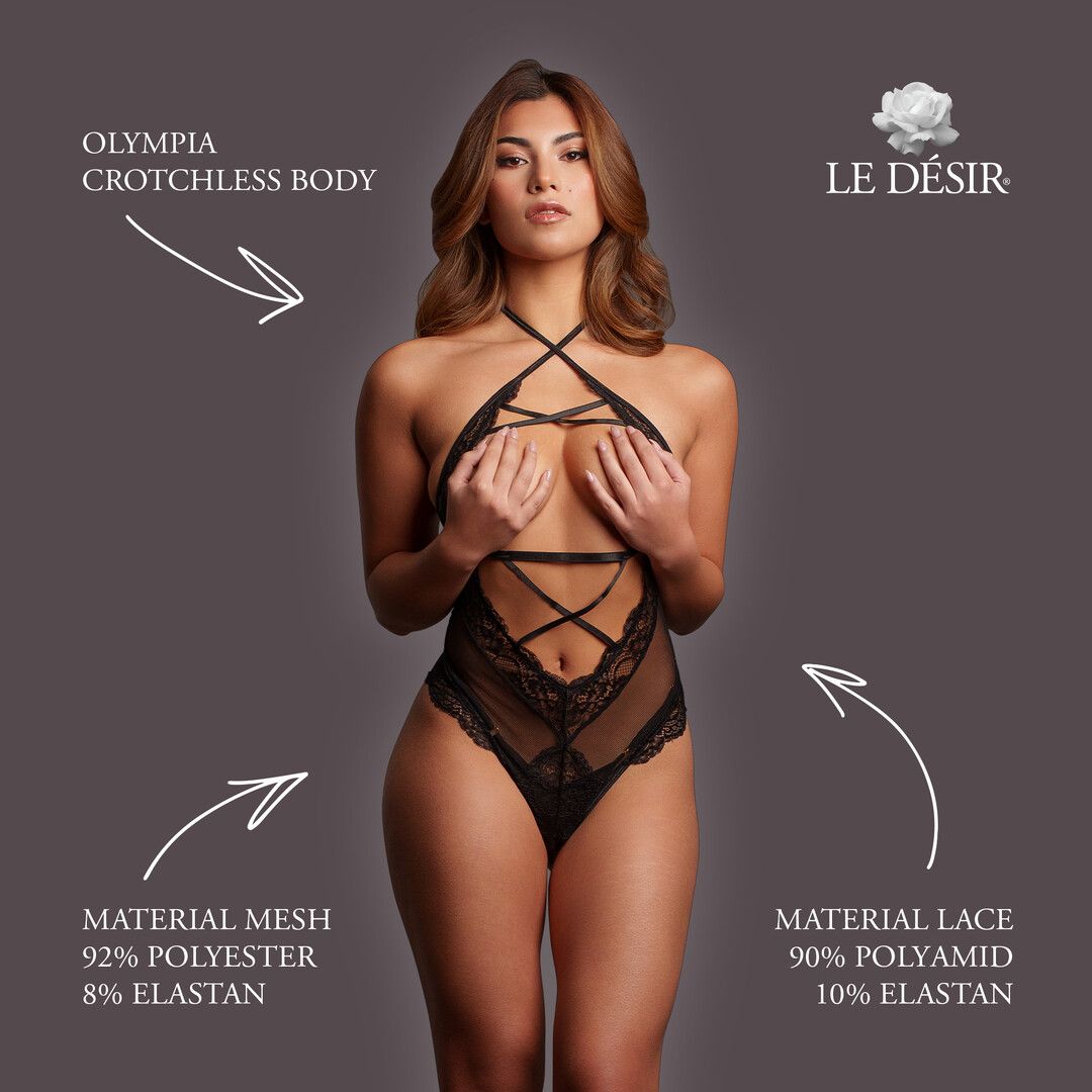 Le désir by shots Olympia - Crotchless Body - One Size - Black (8714273020789)