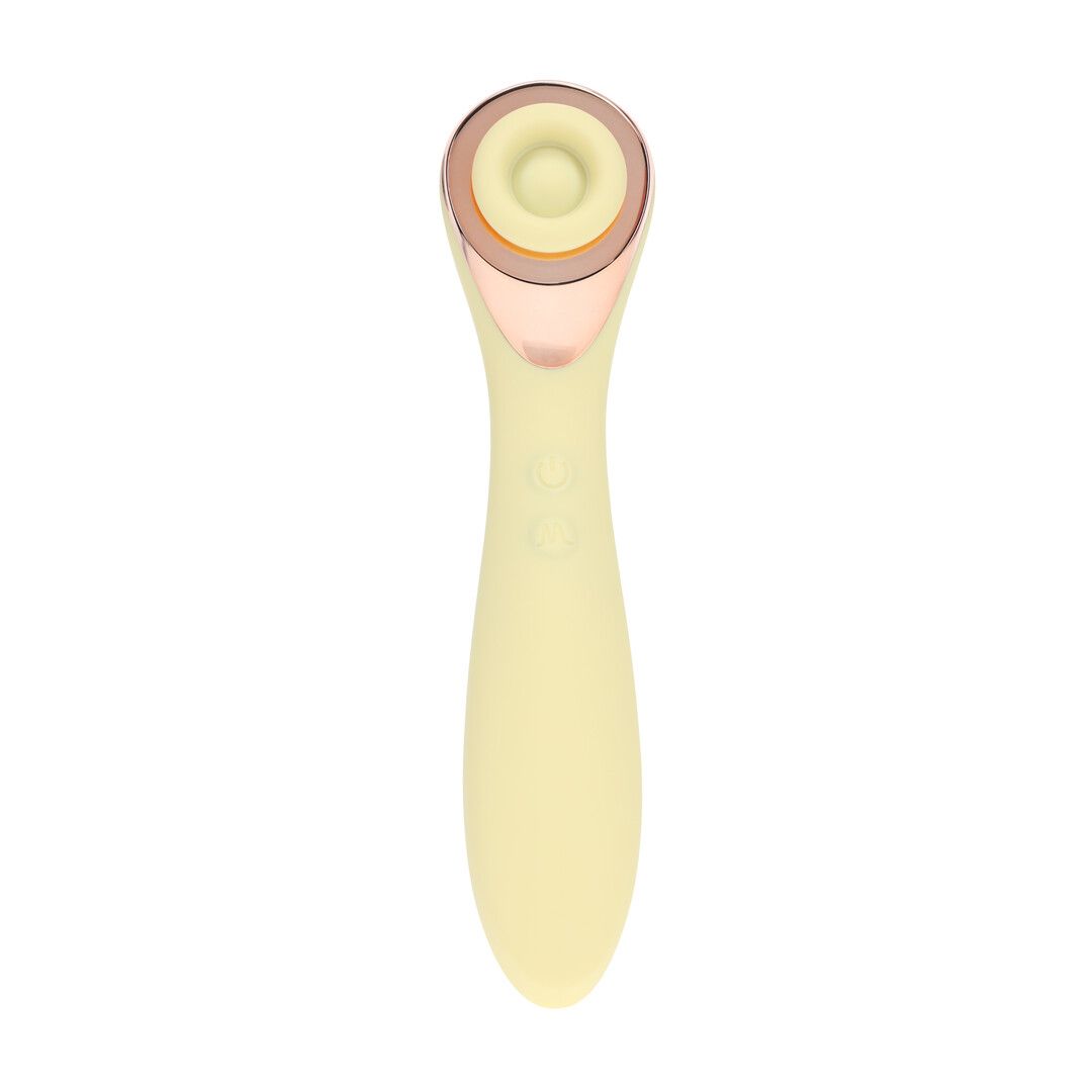 Loveline by shots Darling - AirTap Wand Vibrator met Vijf Koppen Accessoires - Geel (8714273060167)