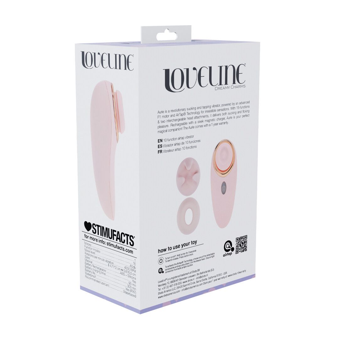 Loveline by shots Aurie - AirTap Vibrator met Twee Hoofdaccessoires - Roze (8714273059734)