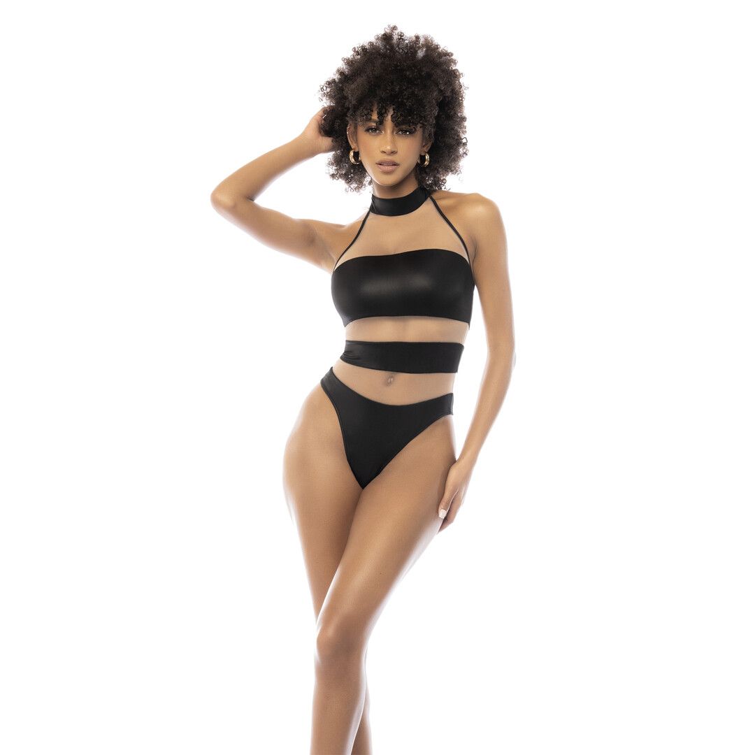 Mapalé Halter Bodysuit - S - Nude/Zwart (190602103527)