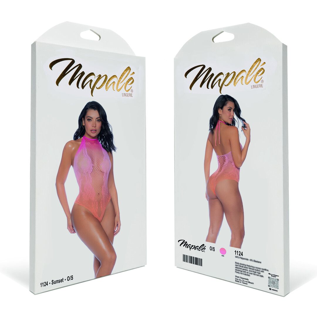 Mapalé Bloemen Halter Ombre Bodysuit - Één maat - Zonsondergang (190602203944)