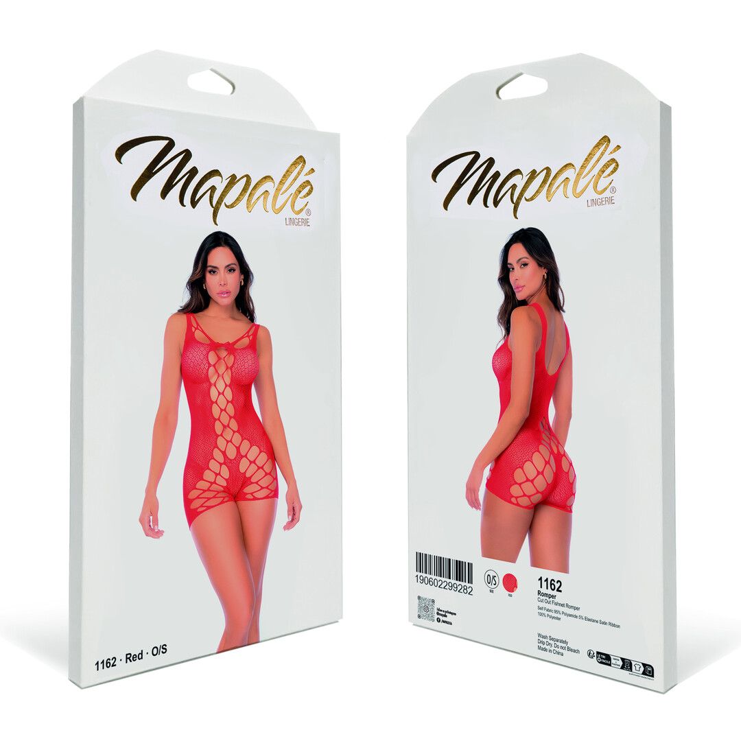Mapalé Cut Out Visnet Romper - One Size - Rood (190602299282)