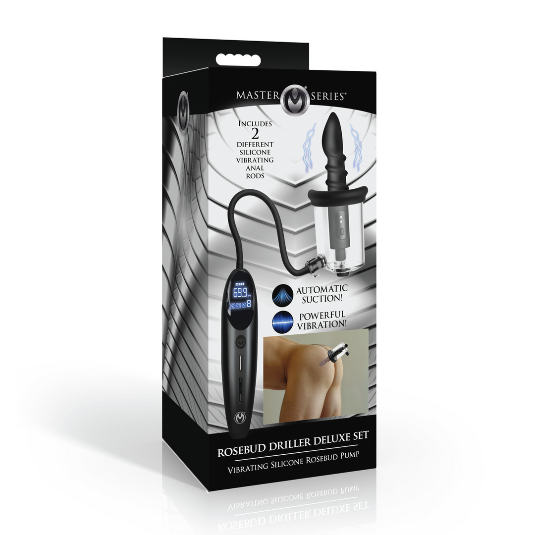 Xr brands Rosebud Driller Deluxe Set - Vibrerende Silicone Rosebud Pomp - Transparant (848518058287)