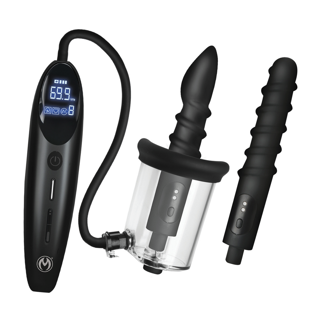 Xr brands Rosebud Driller Deluxe Set - Vibrerende Silicone Rosebud Pomp - Transparant (848518058287)