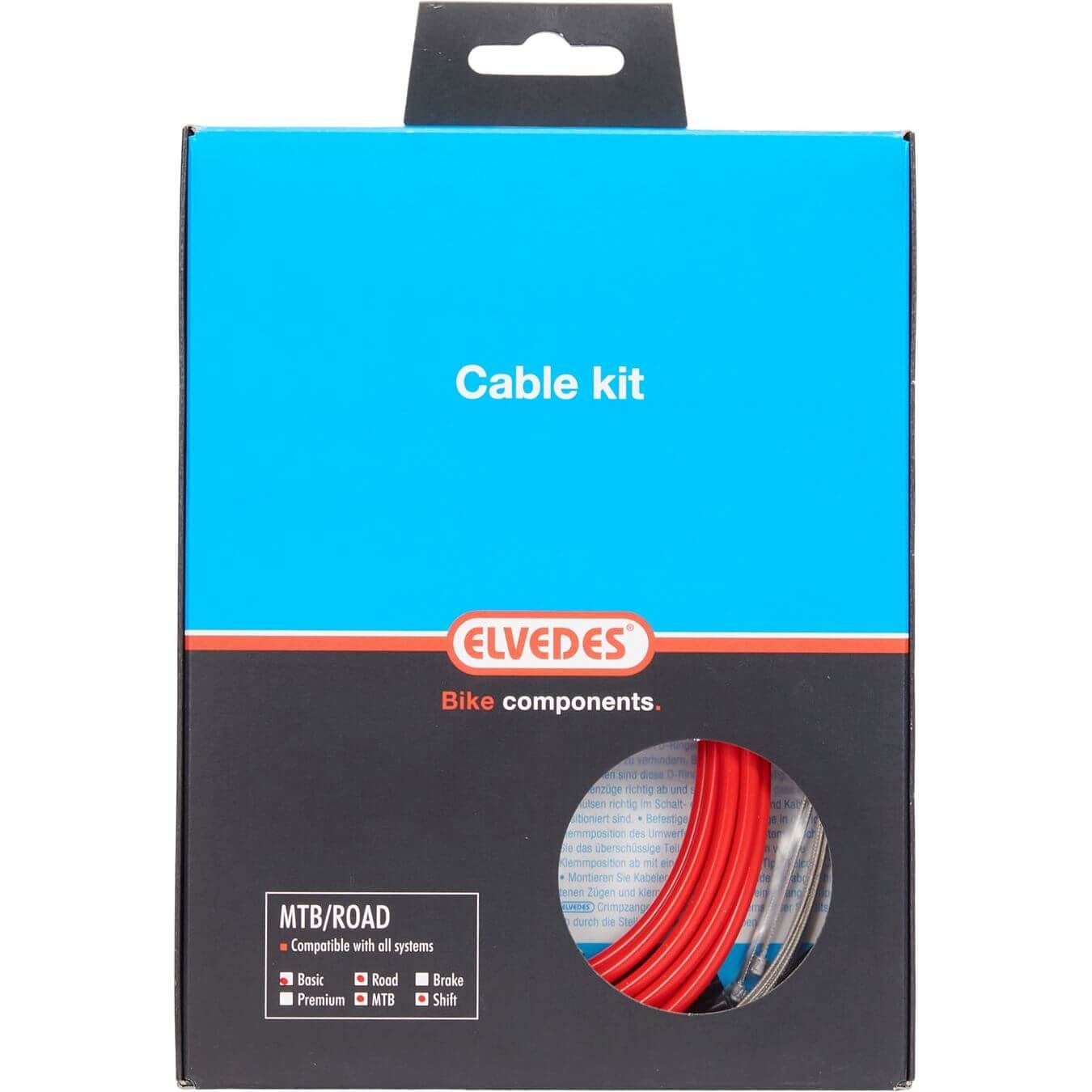 Elvedes schakel kabel kit ATB/RACE rood (8716706014495)