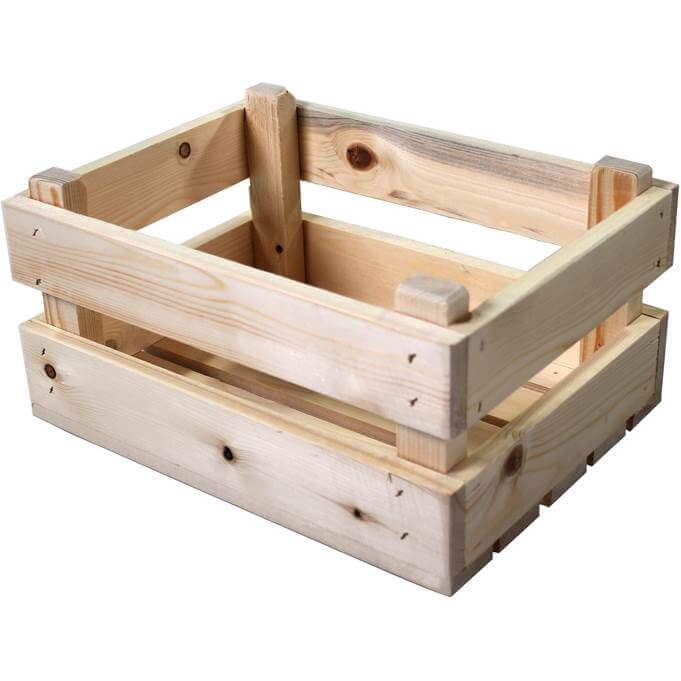 Merkloos fietskrat mini blank vuren hout (8717185958621)
