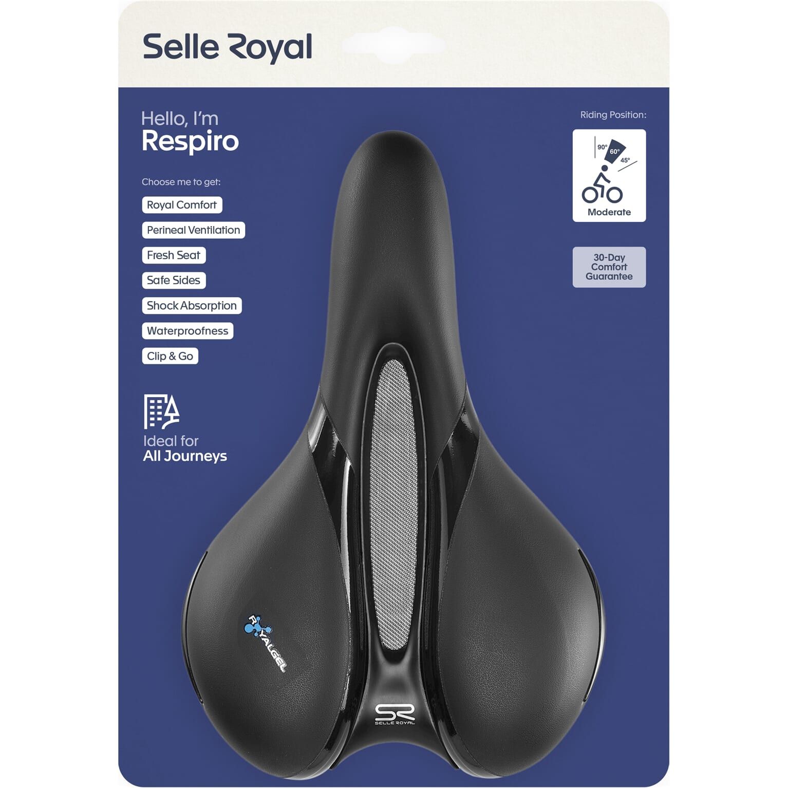 Selle Royal zadel Respiro Moderate 5131 uni zwart (8021890578969)