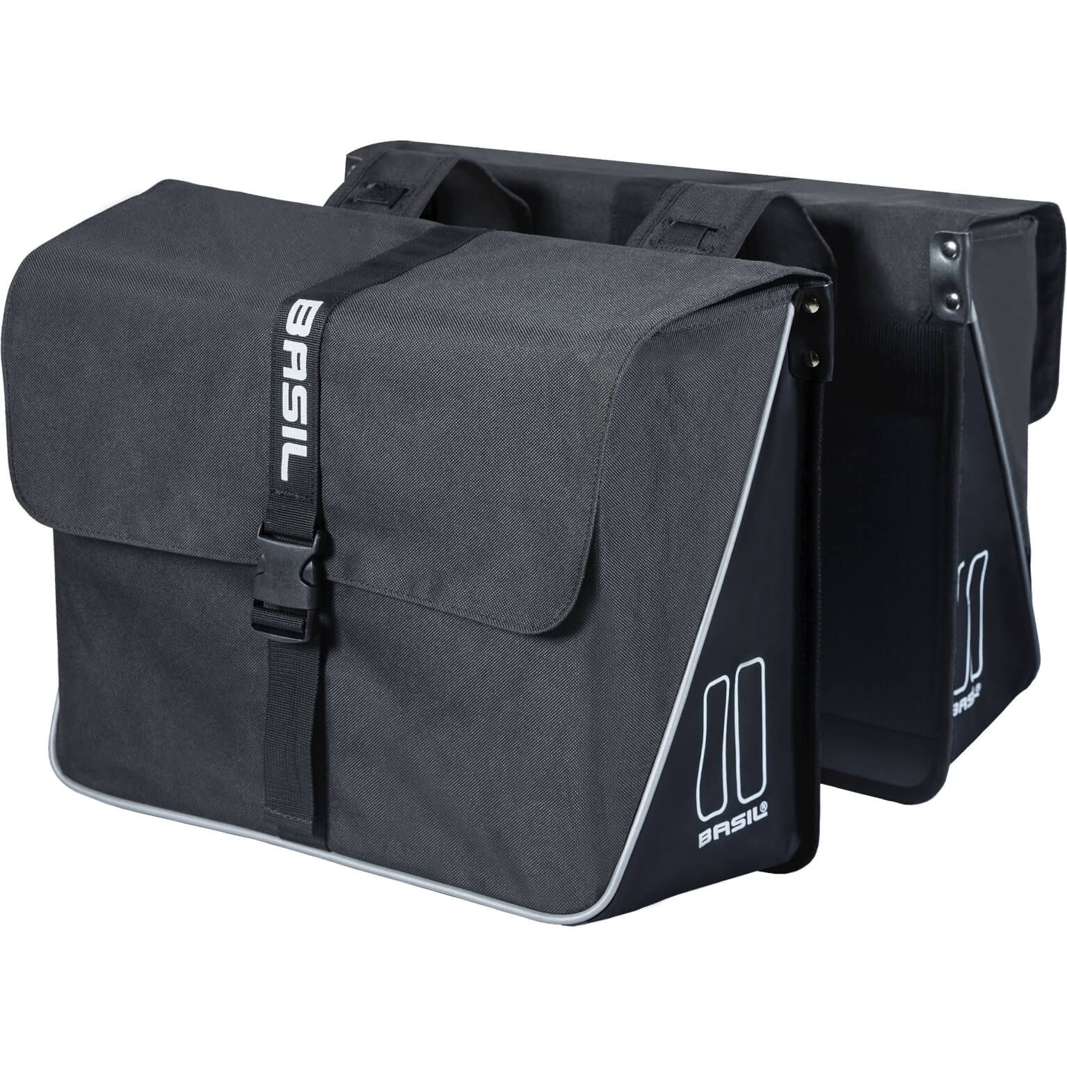 Basil fietstas dubbel Forte black black 35L (8715019177774)