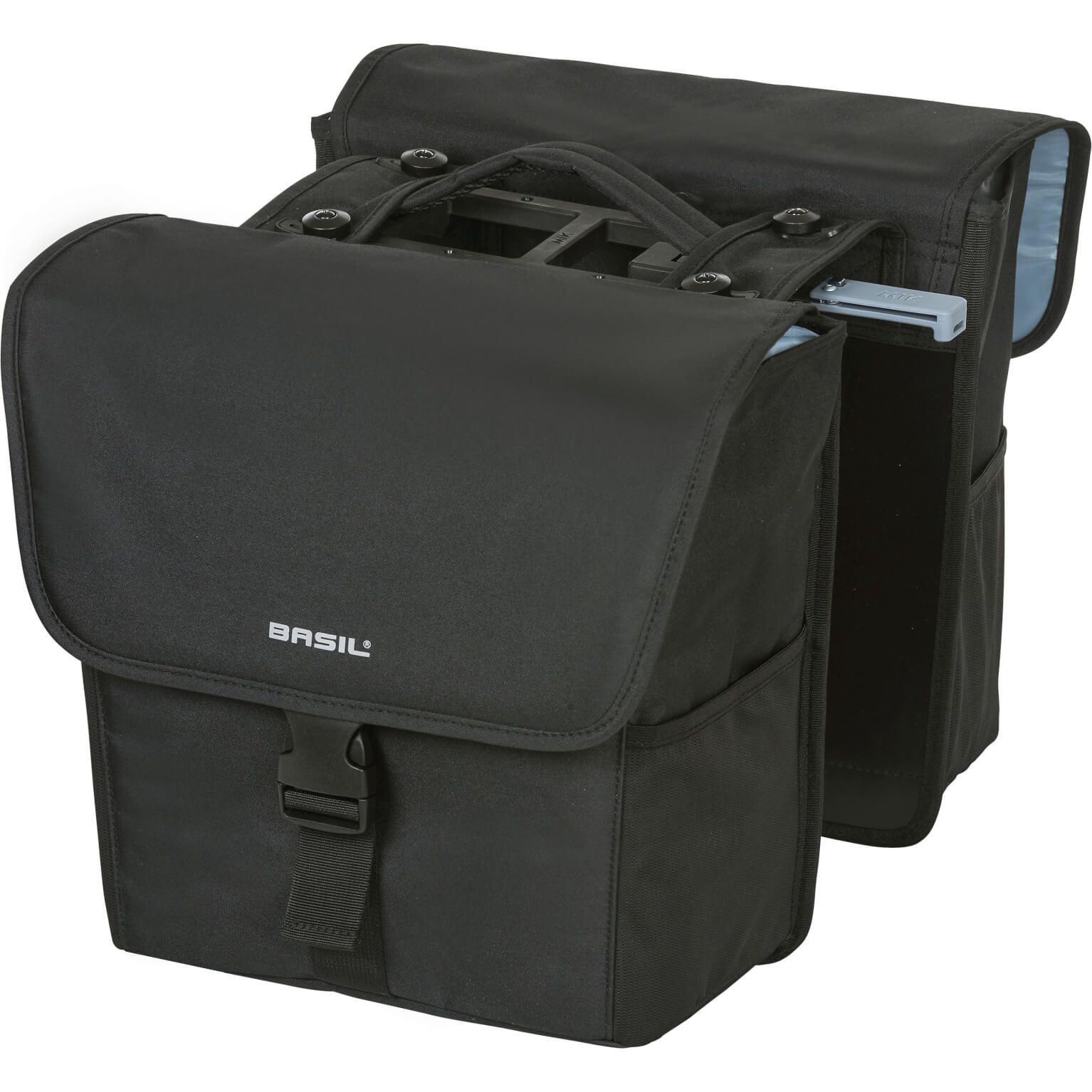 Basil fietstas dubbel Go solid black MIK (8715019177811)