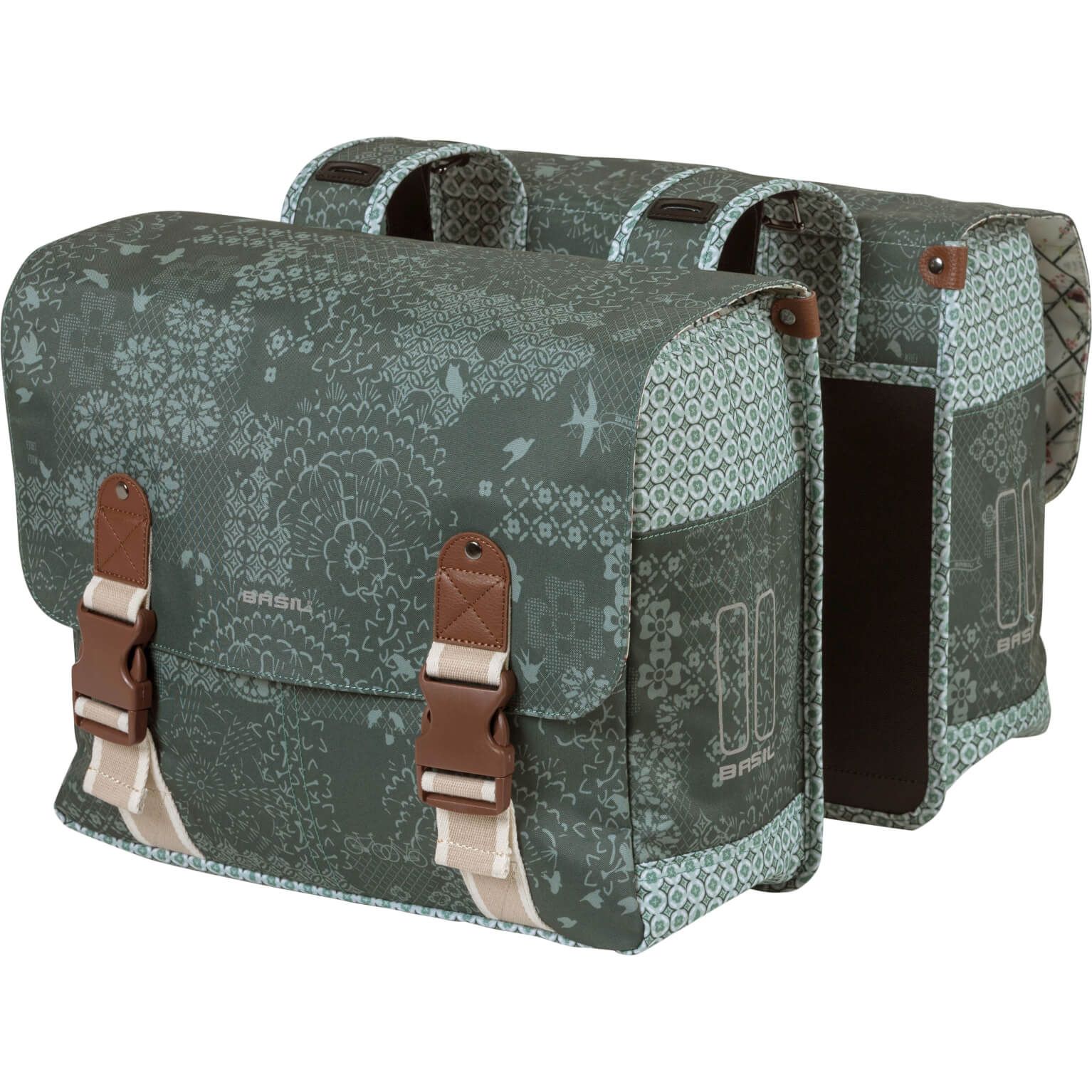 Basil fietstas dubbel Boheme forest green 35L (8715019180101)