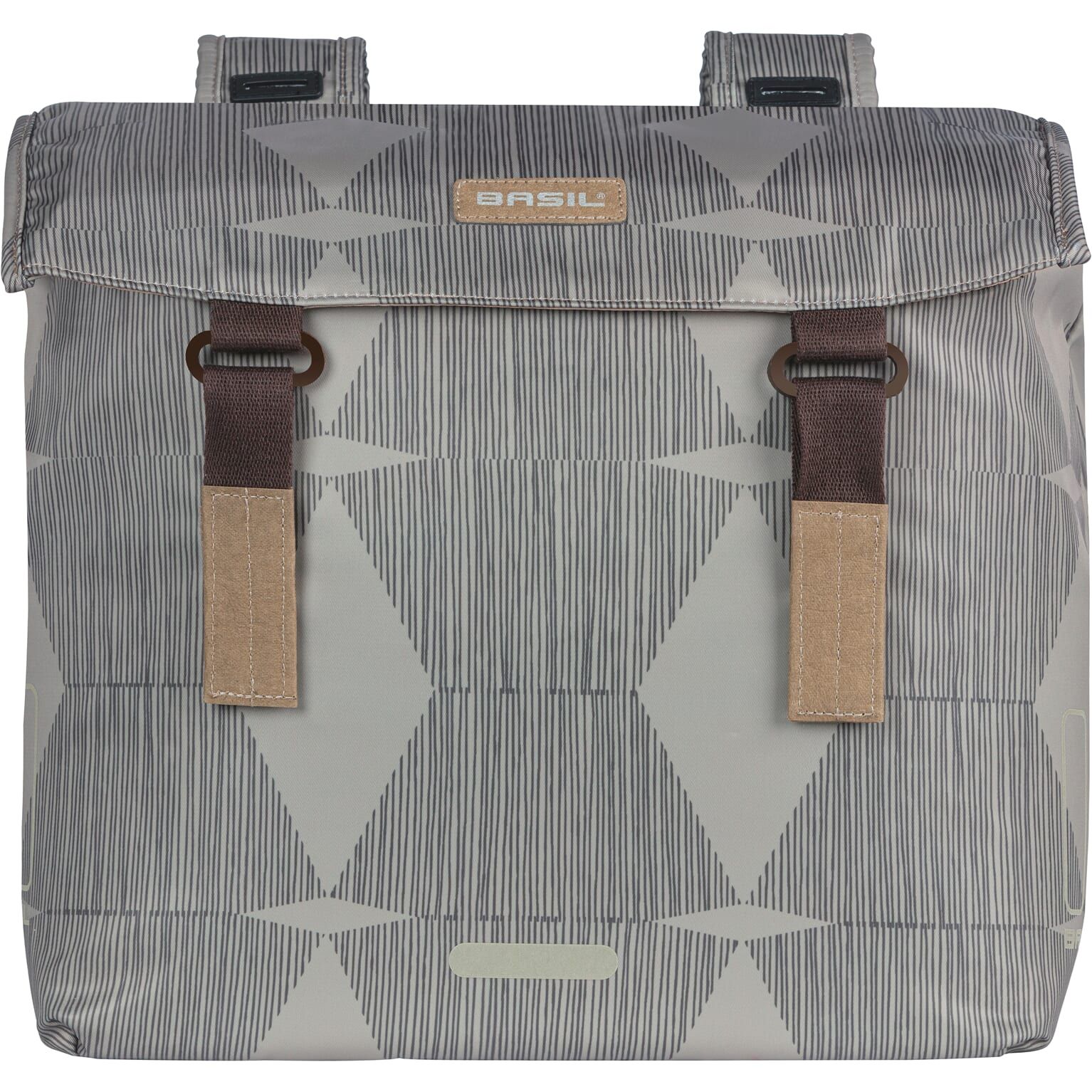 Basil fietstas dubbel Elegance chateau taupe 40-49 (8715019183942)