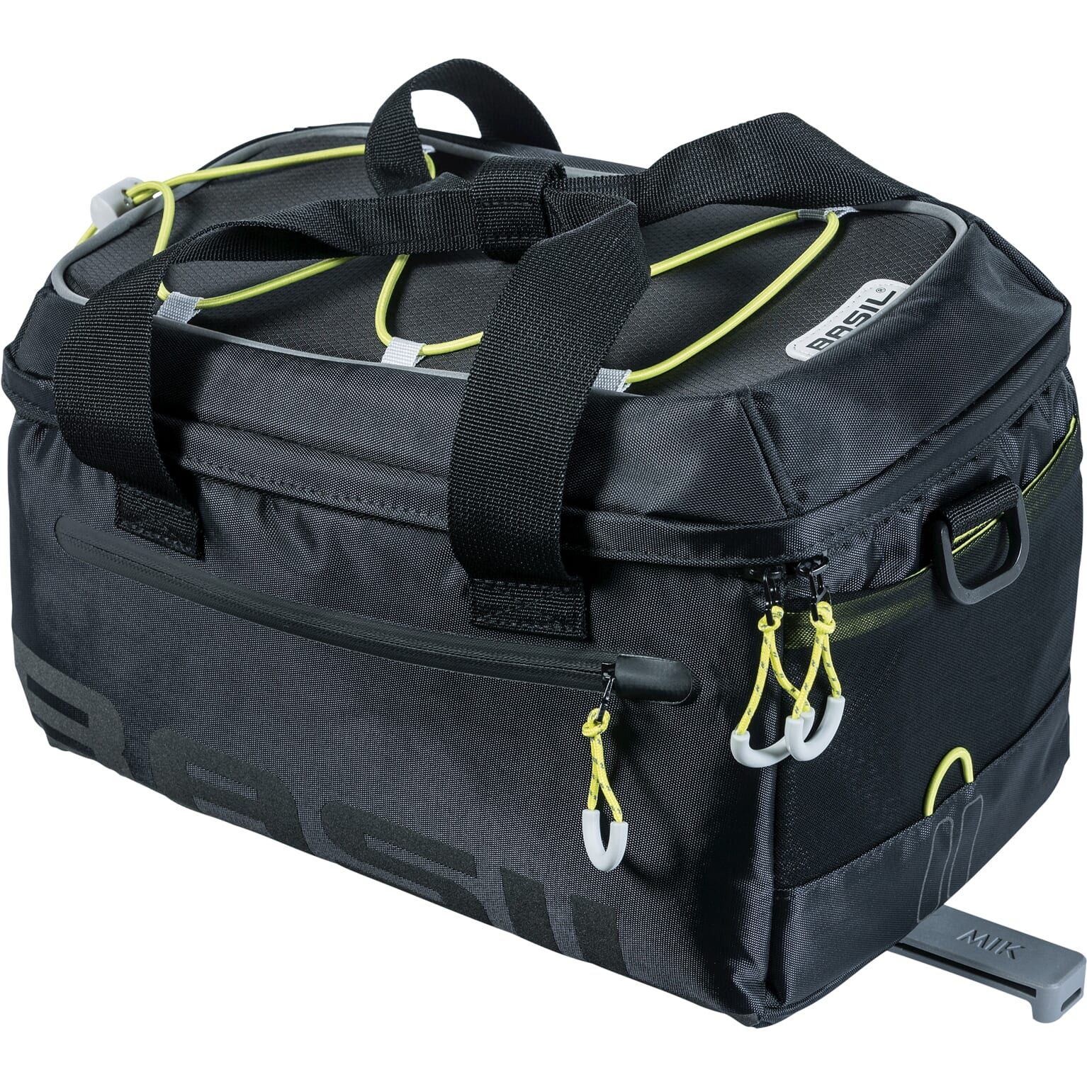 Basil dragertas Miles trunkbag zwart lime MIK 7L (8715019177859)