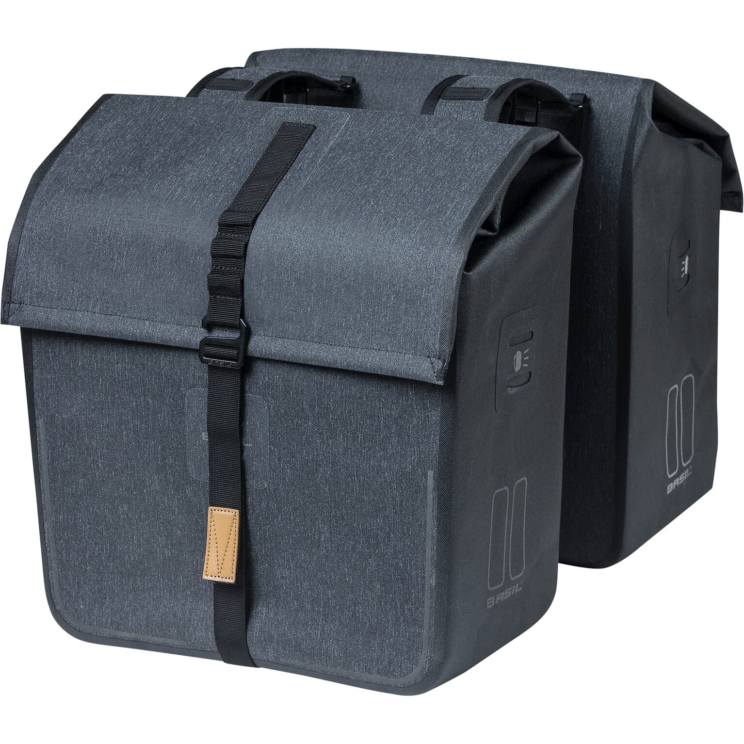 Basil fietstas dubbel Urban dry charcoal melee 50L (8715019177965)